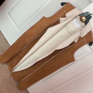 BCBG generation long suede duster vest